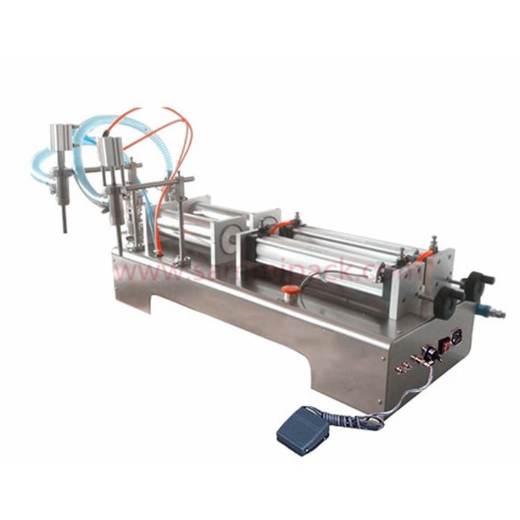 शैम्पू, तेल, रसायन भरने के लिए दोहरे नोजल वायवीय तरल भरने की मशीन G1WY-2Y-500