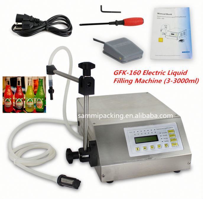 GFK-160 अर्ध स्वचालित 2-3500ml डिजिटल नियंत्रण पानी का रस दूध भराव तरल बोतल भरने की मशीन