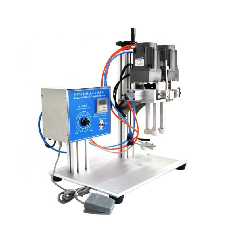 स्प्रे कैप कैपिंग मशीन, शैम्पू, शॉवर जेल के लिए अर्ध-स्वचालित बोतल कैपिंग मशीन