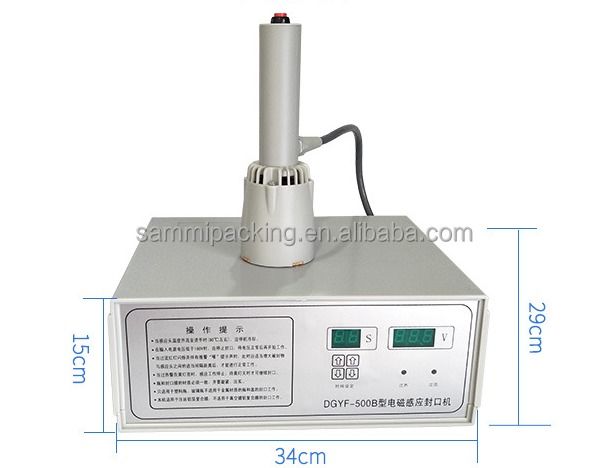 100% नई DGYF-500B हाथ से पकड़ी गई इंडक्शन बोतल सील मशीन नोजल कैप के लिए एल्यूमीनियम पन्नी कैप सीलर