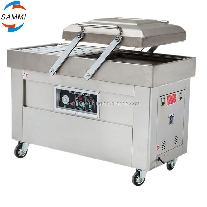 बीफ बेकन चिकन टोफू मूंगफली समुद्री भोजन के लिए मल्टीफंक्शन डबल चैंबर वैक्यूम पैकिंग मशीन