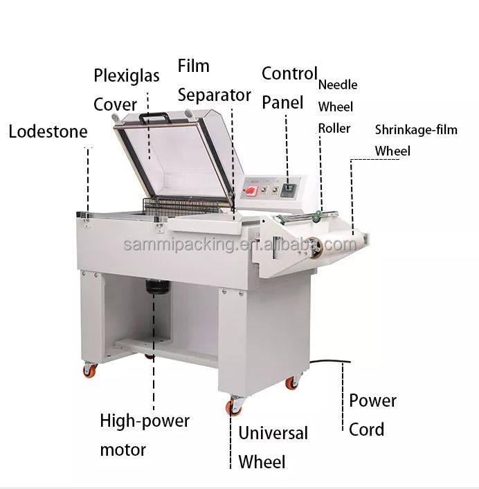 सर्वश्रेष्ठ गुणवत्ता चीन निर्माता FM-5540 औद्योगिक पैकेजिंग के लिए अर्ध स्वचालित संकुचन रैपिंग मशीन