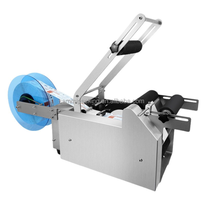 अर्ध-स्वचालित 10ml ग्लास फ्लास्क लेबलिंग मशीन क्षैतिज बोतल कार्टन/कैन पैकेजिंग इलेक्ट्रिक मोटर चालित स्थिति नई