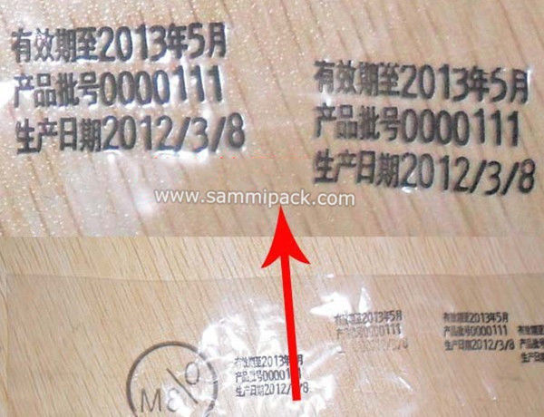 MY-380F लेबल, प्लास्टिक बैग और फिल्म पैकेजिंग पर तारीख/बैच/लॉट संख्या मुद्रण के लिए उच्च गति स्वचालित स्याही रोल कोडर मशीन