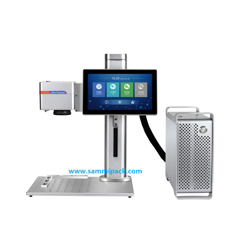 धातु भागों के लिए कम रखरखाव फाइबर लेजर उत्कीर्णक स्पॉट आकार, क्यूआर कोड/बारकोड समर्थन