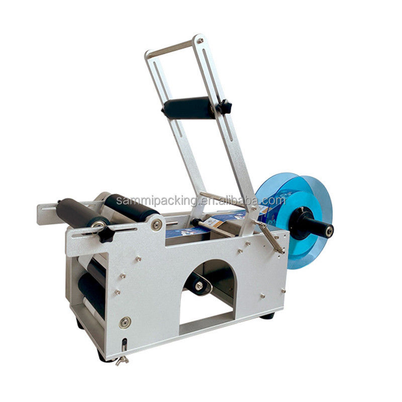 अच्छी बिक्री MT-50 ग्लास और प्लास्टिक गोल बोतल मैनुअल चिपकने वाला स्टिकर लेबलिंग मशीन