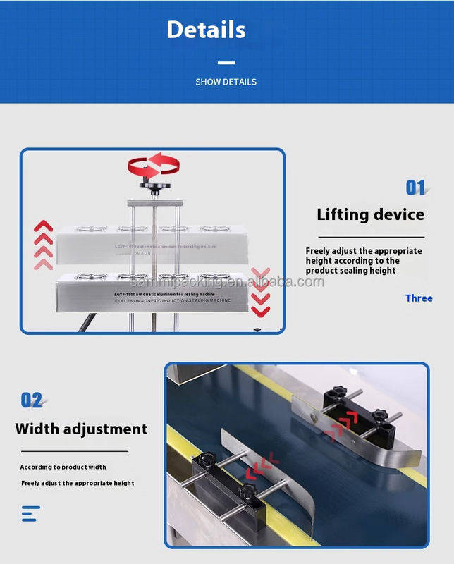 निरंतर स्वचालित प्लास्टिक बोतल पेंच सीलर नया एल्यूमीनियम पन्नी इंडक्शन सीलिंग मशीन एयर कूलिंग ढक्कन पैकिंग मशीनें