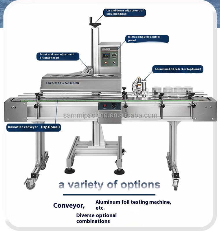 स्वचालित विद्युत चुम्बकीय प्रेरण सीलिंग मशीन प्लास्टिक जूस बोतल एल्यूमीनियम पन्नी सीलिंग मशीन बोतल कैन सीलर