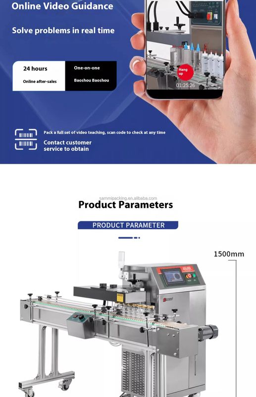 प्लास्टिक बोतलों के लिए पूरी तरह से स्वचालित सतत डिब्बे ग्लास इंडक्शन एल्यूमीनियम पन्नी सीलिंग मशीन
