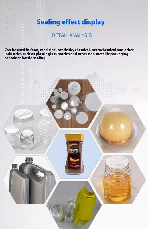 प्लास्टिक बोतलों के लिए पूरी तरह से स्वचालित सतत डिब्बे ग्लास इंडक्शन एल्यूमीनियम पन्नी सीलिंग मशीन