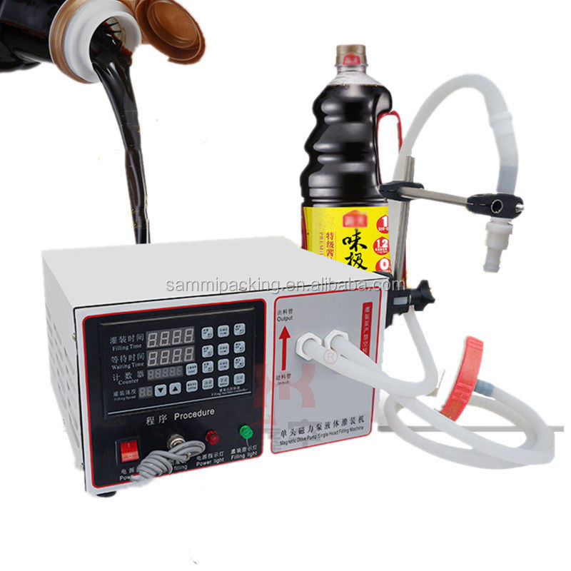 खाद्य ग्रेड छोटी तरल भरने की मशीन अर्ध-स्वचालित 304 स्टेनलेस स्टील जूस, शहद, तेल, सोडा वाटर 17L/मिनट के लिए