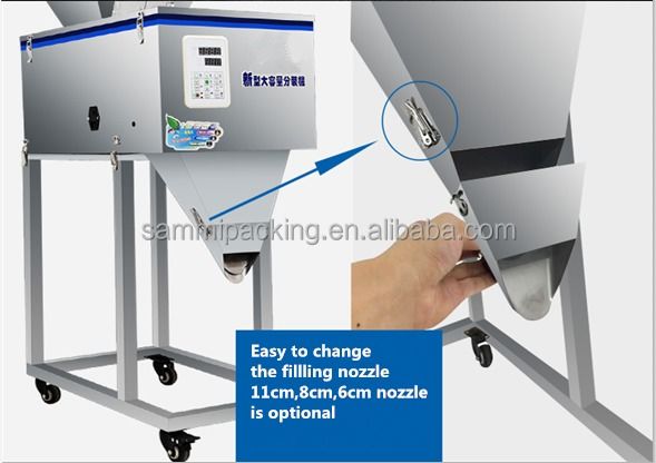 50-999 ग्राम बड़ी क्षमता वाली मात्रात्मक उप-लोडिंग मशीन खाद्य अनाज चावल चाय पैकिंग वाशिंग पाउडर वजन भरने की मशीन