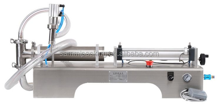 उच्च दक्षता एकल सिर पिस्टन तरल भरने की मशीन100-1000ml पानी तेल रस पेय भरने की मशीन बोतल/कैन के लिए