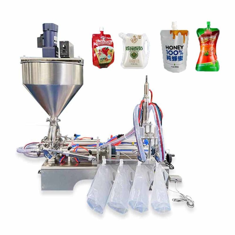 फ़ैक्टरी उच्च चिपचिपाहट पेस्ट भरने की मशीन हॉपर के साथ, मरहम टमाटर सॉस स्पौट बैग पैकिंग मशीन