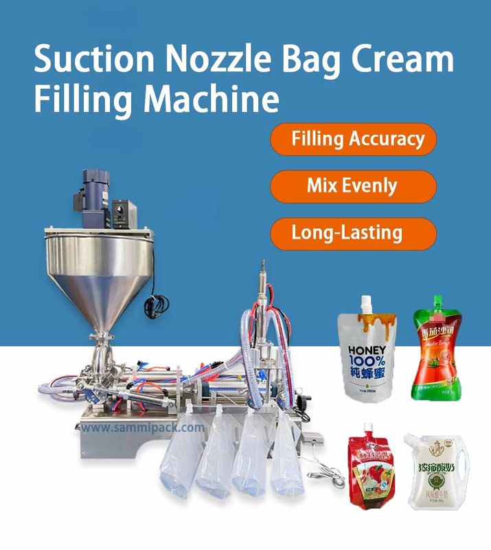 फ़ैक्टरी उच्च चिपचिपाहट पेस्ट भरने की मशीन हॉपर के साथ, मरहम टमाटर सॉस स्पौट बैग पैकिंग मशीन