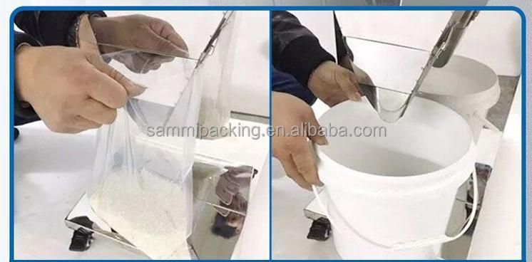 110V/220V स्वचालित वजन भरने वाली पाउडर मशीन चाय बीज अनाज अखरोट भराव बड़े हॉपर के साथ