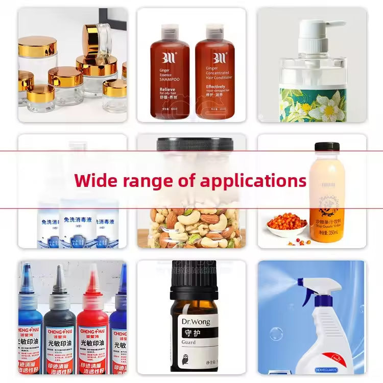 उच्च दक्षता अर्ध-स्वचालित डेस्कटॉप वायवीय पेंच मशीन सौंदर्य प्रसाधन के लिए प्लास्टिक टोपी पानी पेय ग्लास स्प्रे बोतलें