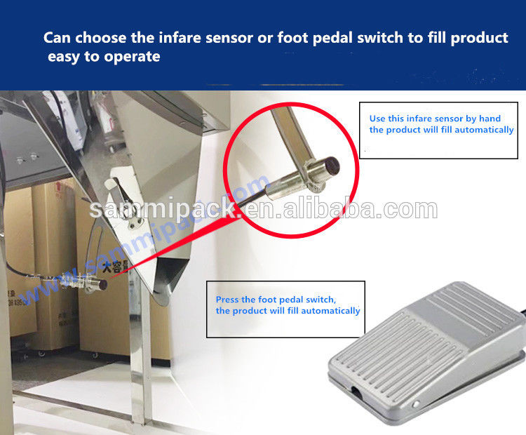 100-5000g कंपन कॉफी बीन्स चाय बैग पाउडर पाउडर पाउच अर्ध स्वचालित पैकिंग वजन भरने की मशीन
