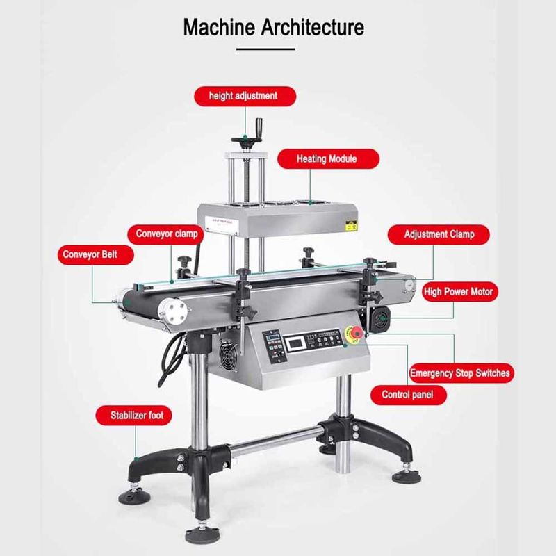 एल्यूमीनियम पन्नी बोतल सीलर पेय डिब्बों के लिए विद्युत चुम्बकीय प्रेरण गर्मी सील मशीन बैरल कागज कांच पैकेजिंग गियर