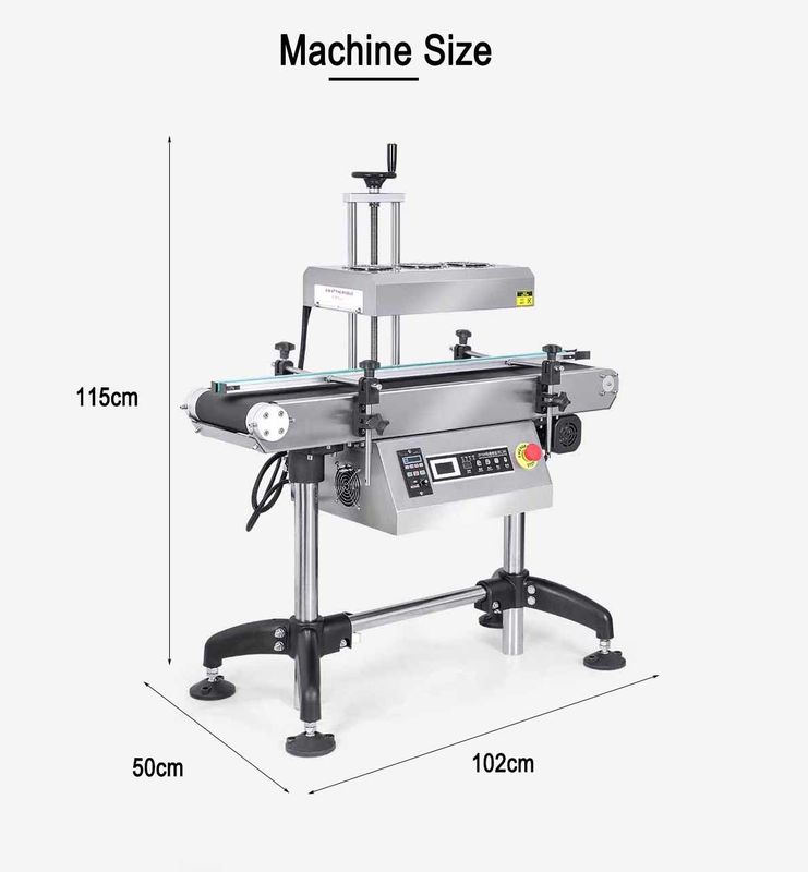 एल्यूमीनियम पन्नी बोतल सीलर पेय डिब्बों के लिए विद्युत चुम्बकीय प्रेरण गर्मी सील मशीन बैरल कागज कांच पैकेजिंग गियर