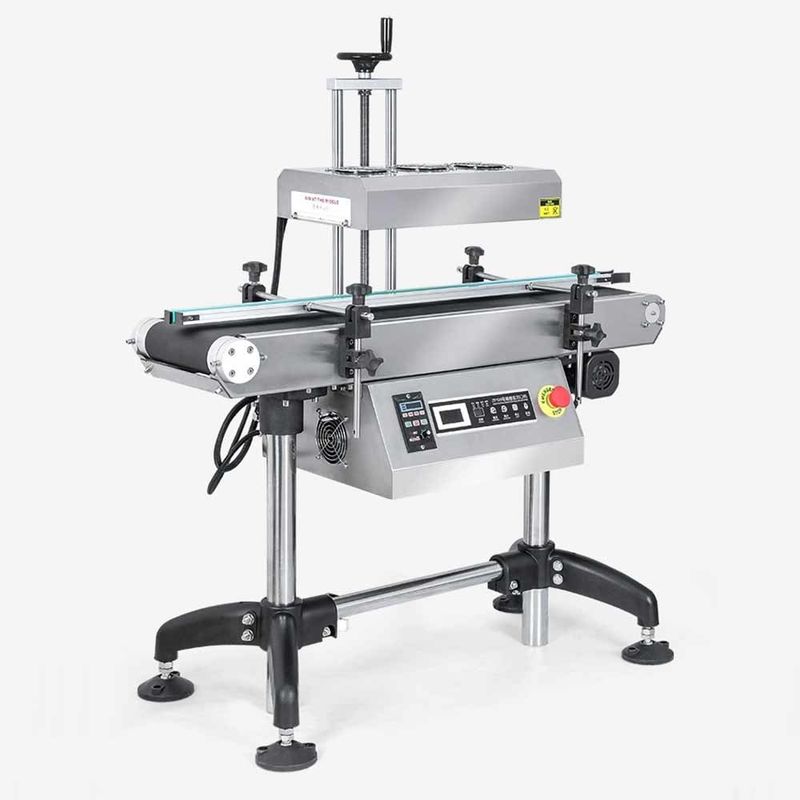 एल्यूमीनियम पन्नी बोतल सीलर पेय डिब्बों के लिए विद्युत चुम्बकीय प्रेरण गर्मी सील मशीन बैरल कागज कांच पैकेजिंग गियर