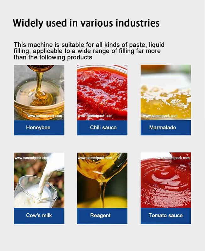 बहुक्रिया पूर्ण स्वचालित ऊर्ध्वाधर जेल शहद सॉस भरने की मशीन उच्च परिशुद्धता मात्रात्मक भरने की मशीन