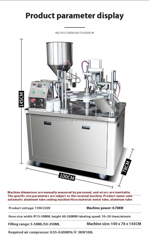 कम कीमत नरम ट्यूब भरने और सील मशीन अर्ध स्वचालित प्लास्टिक ट्यूब भरने सील मशीन