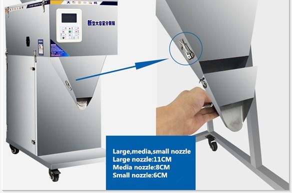 नवीनतम 100-2500g बड़ी क्षमता वाली चाय वितरण मशीन पाउडर भराव अर्ध स्वचालित वजन मशीन