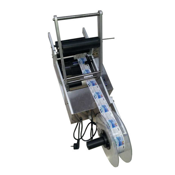 फैक्टरी की आपूर्ति MT-50 अर्ध-स्वचालित चाय कैन चिपकने वाला स्टिकर गोल बोतल लेबलिंग मशीन