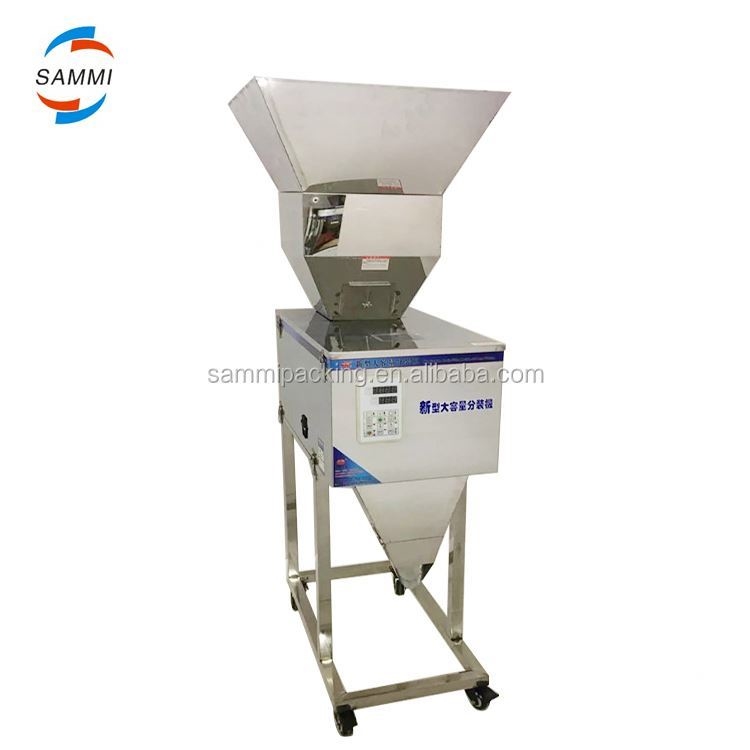 उच्च गुणवत्ता वाला 100-3000g अर्ध स्वचालित दाना/पाउडर/चावल/कॉफी/मसाला वजन भरने की मशीन बड़े फ़नल के साथ