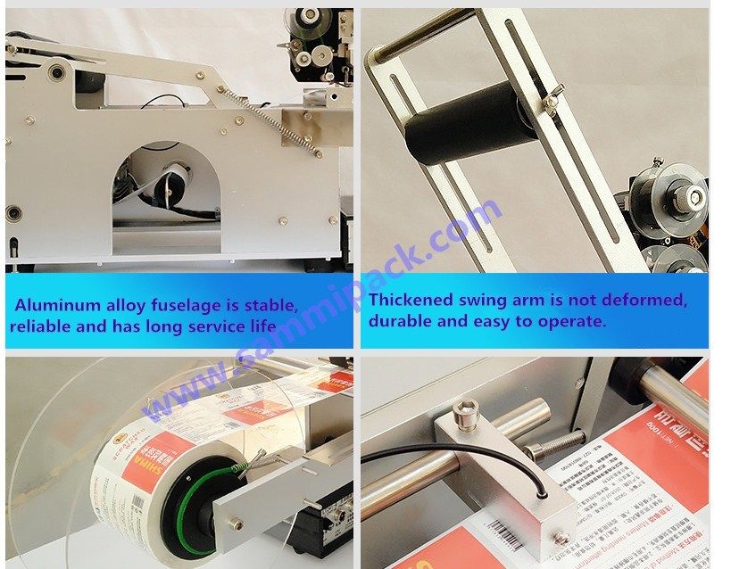 उच्च गुणवत्ता वाला MT-50D अर्ध स्वचालित गोल बोतल/जार लेबलिंग मशीन हॉट स्टैम्प कोडर के साथ