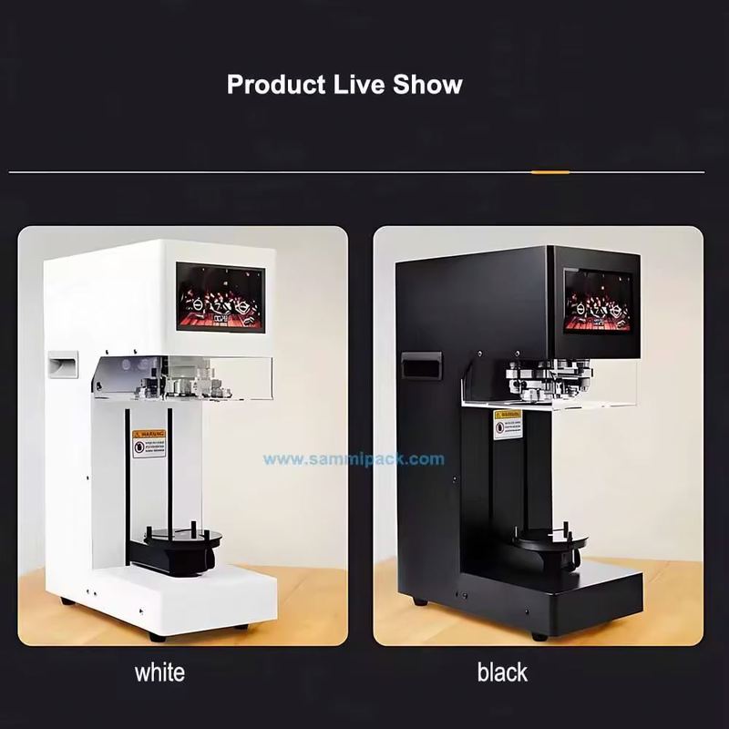 इलेक्ट्रिक ड्राइव टच स्क्रीन पीईटी कैन सीलिंग मशीन पेय और खाद्य उद्योग के लिए बुद्धिमान जूस सोडा कैन सीमर मशीन