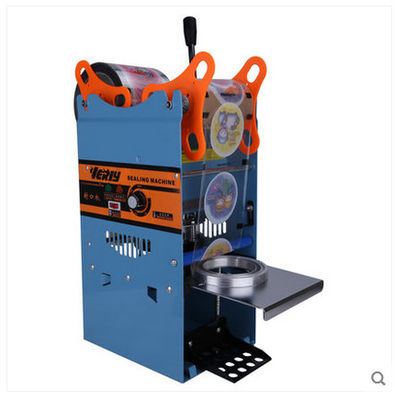 WY-802D जूस बुलबुला चाय के लिए अर्ध स्वचालित कप सीलिंग मशीन