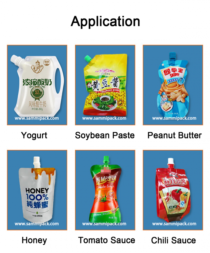 औद्योगिक अर्ध स्वचालित शहद पेय बैग स्पout पाउच जूस भरने की मशीन तरल खाद्य के लिए 3