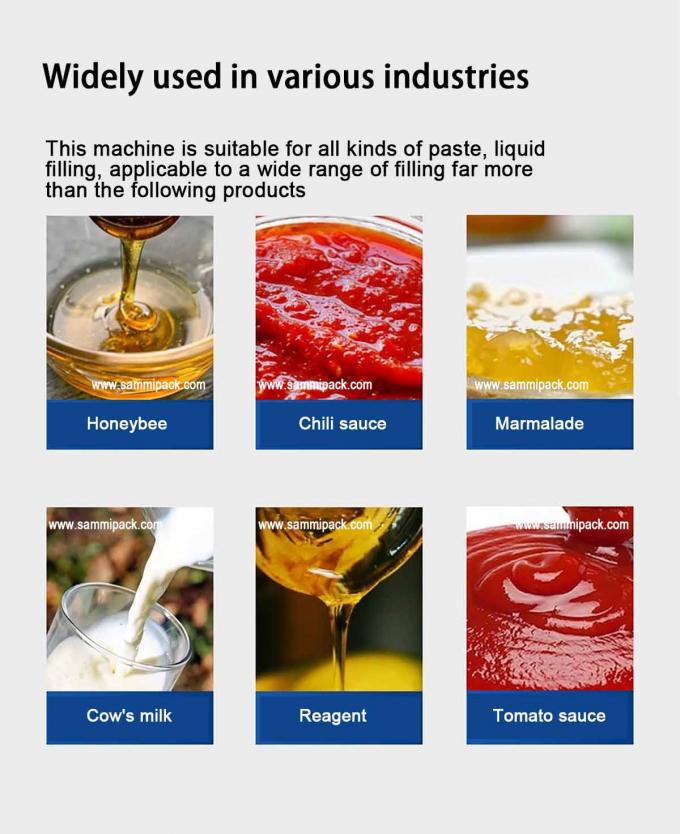 220V स्वचालित तरल सॉस भरने की मशीन क्रीम पेस्ट वर्टिकल पैकेजिंग मशीन एंटी-ड्रिप नोजल टच स्क्रीन के साथ 2