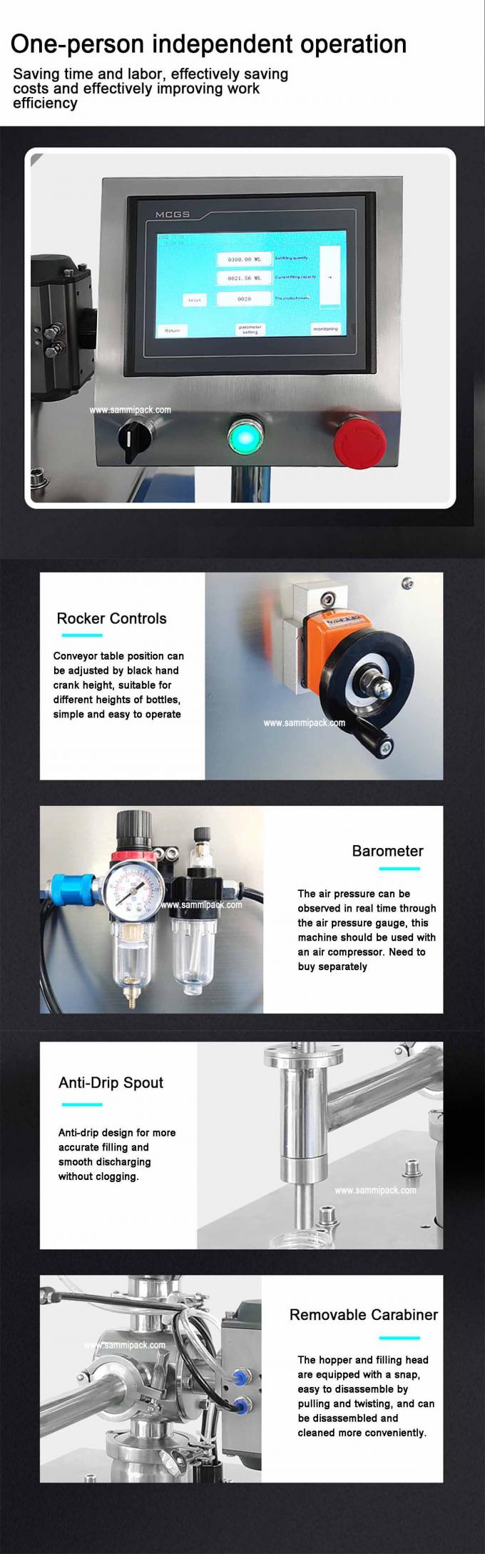 220V स्वचालित तरल सॉस भरने की मशीन क्रीम पेस्ट वर्टिकल पैकेजिंग मशीन एंटी-ड्रिप नोजल टच स्क्रीन के साथ 3