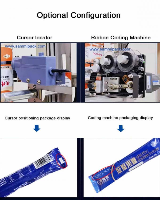 120.000 किलोग्राम एकल सकल वजन पेपर पैकेजिंग सामग्री चाय पाउडर पैकिंग मशीन हॉट स्टैम्प कोडर के साथ 4