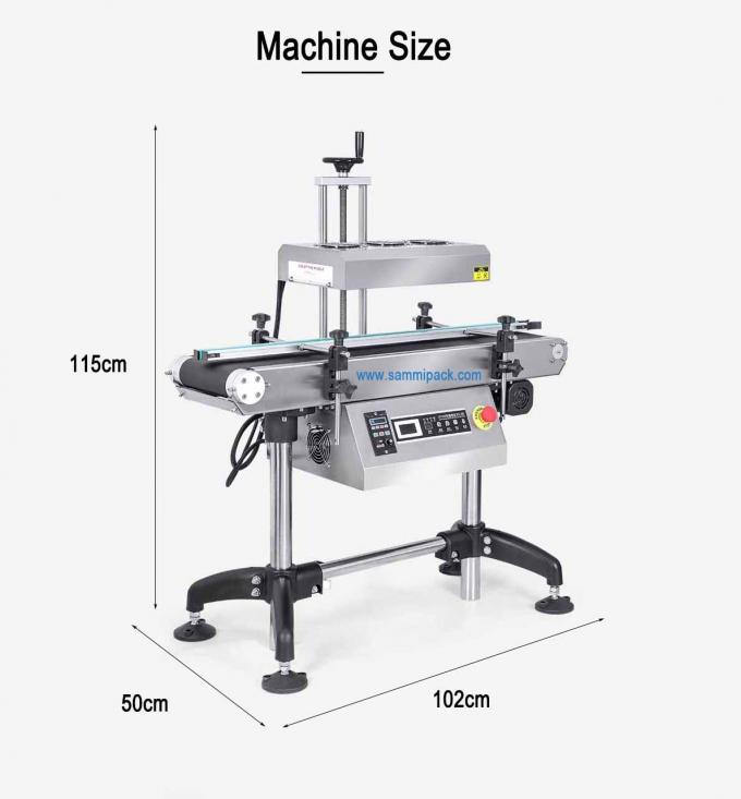 पेय डिब्बों बैरल एल्यूमीनियम पन्नी बोतल ढक्कन गियर के लिए उच्च कुशल निरंतर ऊर्ध्वाधर स्वचालित प्रेरण सील मशीन 2