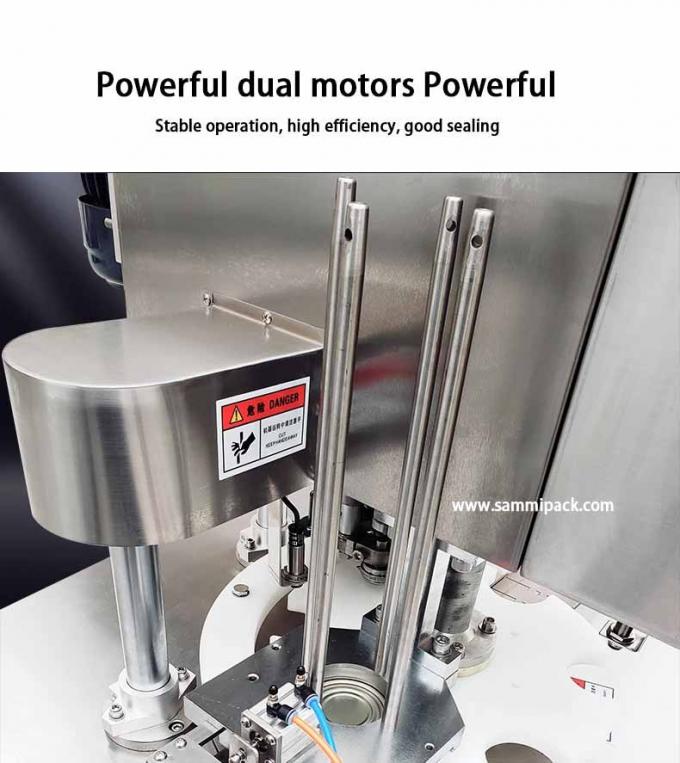 स्वचालित टेबल टॉप कैपिंग सीलिंग मशीन दूध पाउडर पेंट पेय खाद्य सार्डिन टूना टिन डिब्बे के लिए 4