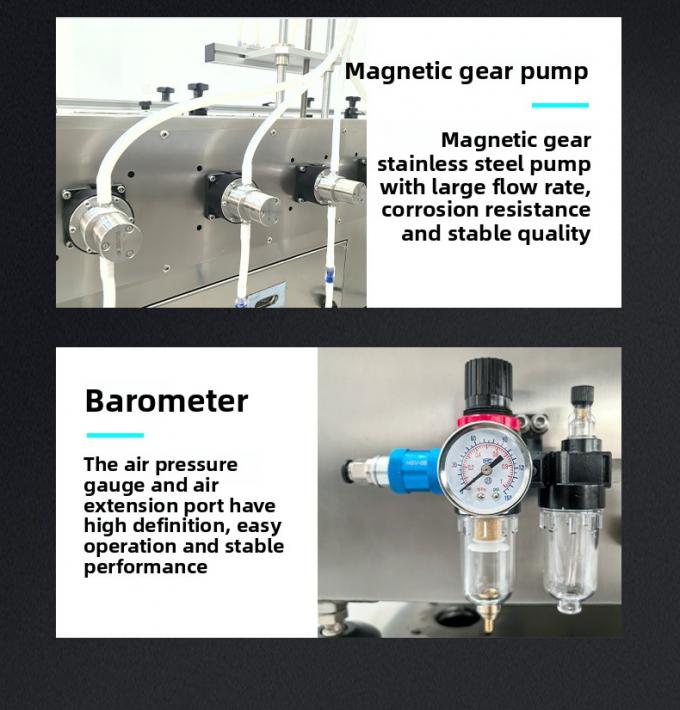 उच्च गति स्वचालित डेस्कटॉप 4 सिर चुंबकीय पंप तरल भरने कैपिंग मशीन पानी पेय के लिए स्वचालित भरने कैपिंग 9