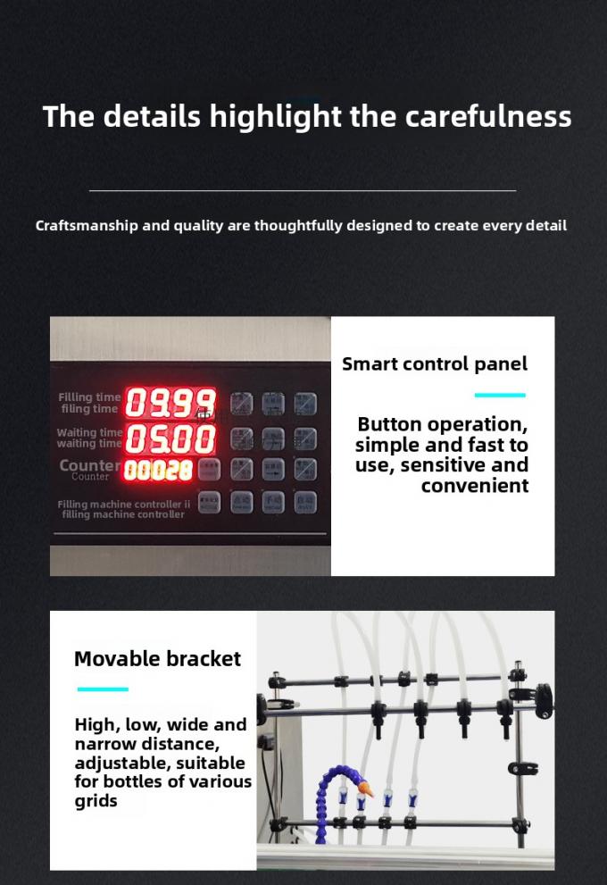 कस्टम फैक्टरी मूल्य जूस पेय दूध के लिए चार सिर चुंबकीय पंप तरल भरने की मशीन छोटे भरने 6